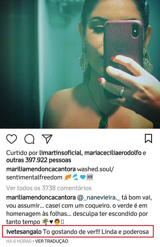 Marília Mendonça posta foto sensual no Instagram (Reprodução Instagram)